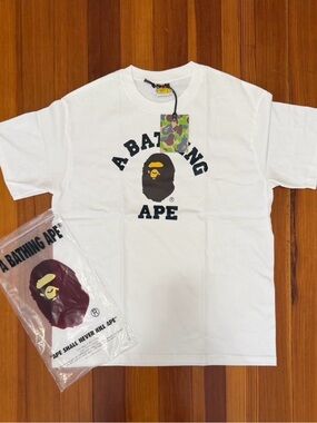 Bape : A Bathing Ape White Logo Tee